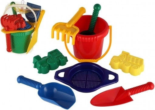 Plastični set za peskovnik v mrežici za otroke od 12 mesecev