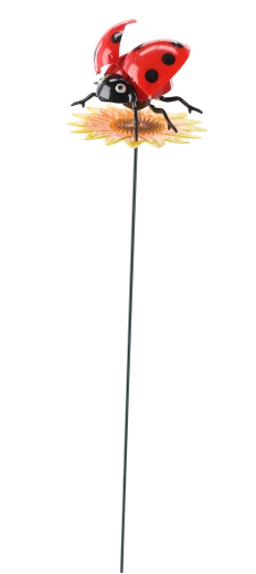 Vrtna dekoracija na palici – barvite žuželke na cvetu, 50 cm