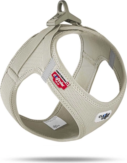 Curli air-mesh oprsnica za pse z zaponko, svetlo bež, XL (12–18 kg)
