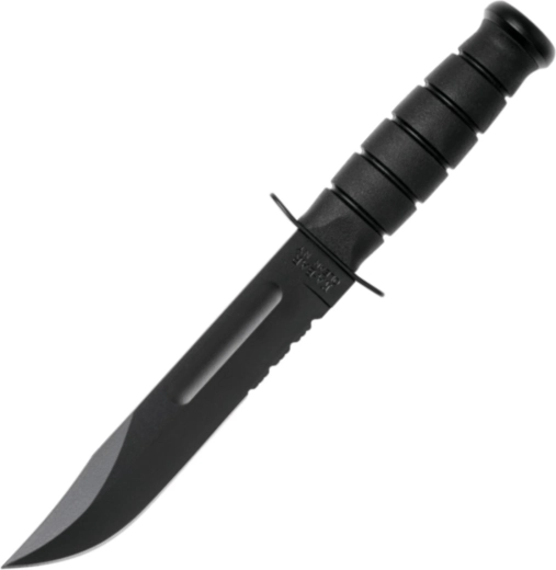 KA-BAR Full Size Black Tactical Combat Knife 18 cm with Leather Sheath