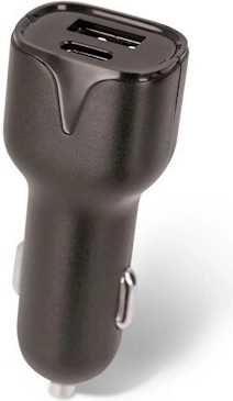 Setty USB avtomobilski polnilnik z USB in USB‑C 2,4 A, črna
