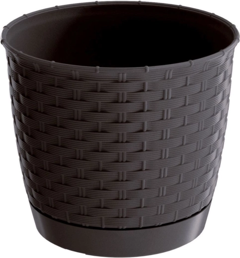Cvetlični lonec Ratolla Round 30 cm v barvi umbra z vložkom