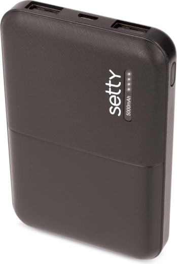 Setty power banka 5000 mAh črna