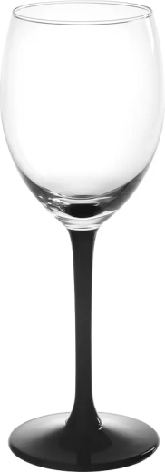Kozarec za belo vino 250 ml s črno nogo