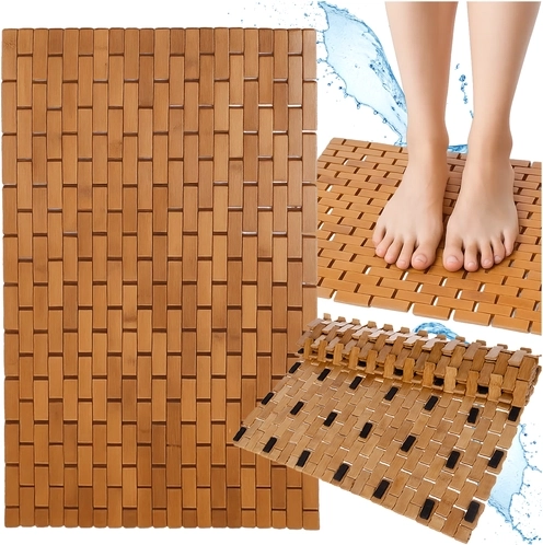 Bambusova protizdrsna kopalniška preproga RUHHY 80 × 50 cm