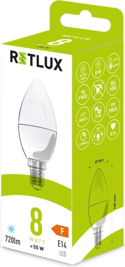 Energy-efficient replacement for a 55 W bulb