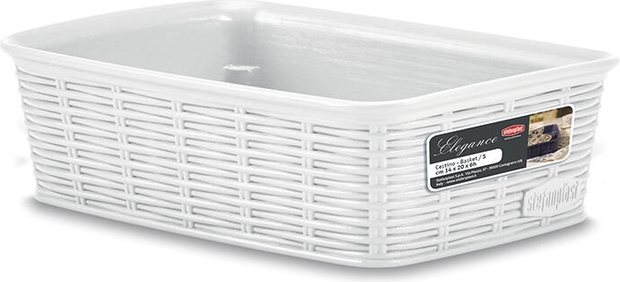 Plastična košarica Elegance 20 × 14 × 6 cm – Bela