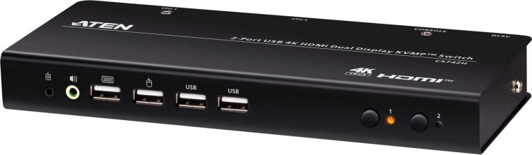 2-portno USB 4K HDMI KVMP stikalo za dva monitorja