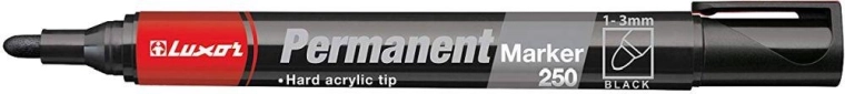 Permanent Marker LUXOR 250 black with round tip 2–3 mm