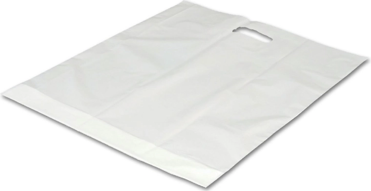 Velika bela plastična vrečka z izrezanim ročajem 54 × 59 cm - 1 kos