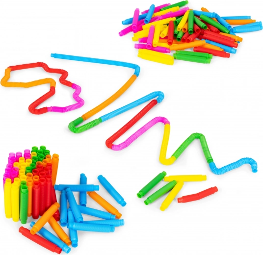 Sensory pop tubes for kids – anti-stress connecting tubes, 60 pcs