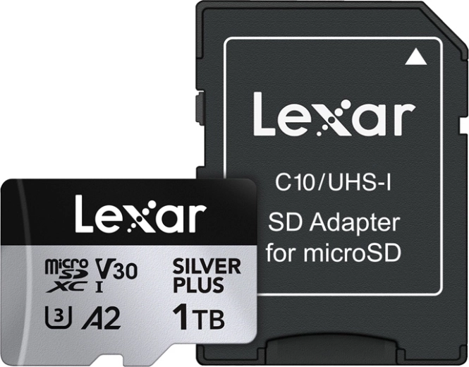 Pomnilniška kartica Lexar Silver Plus microSDXC 1 TB z adapterjem SD
