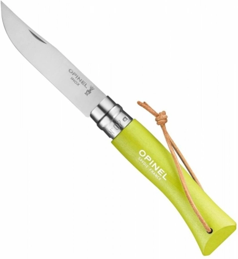 Opinel N°07 Trekking Anise žepni nož 8 cm, svetlo zelen, bukov les