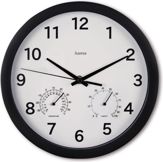 Stenske ure Malta 25 cm črne