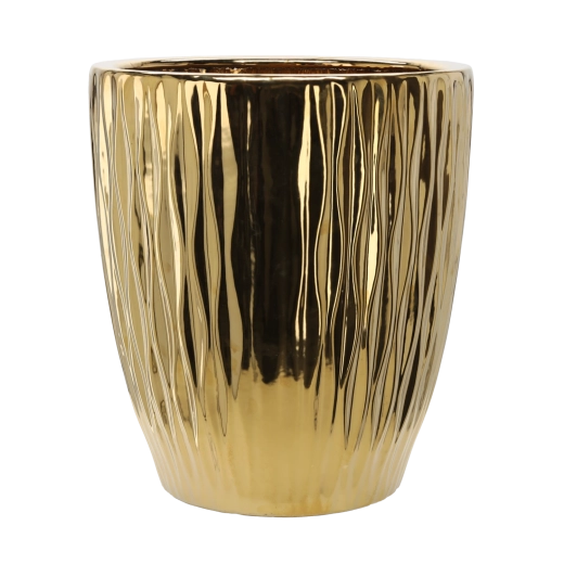 Keramičen okrasni lonček za rože 45 × 45 × 51,5 cm zlati sijaj