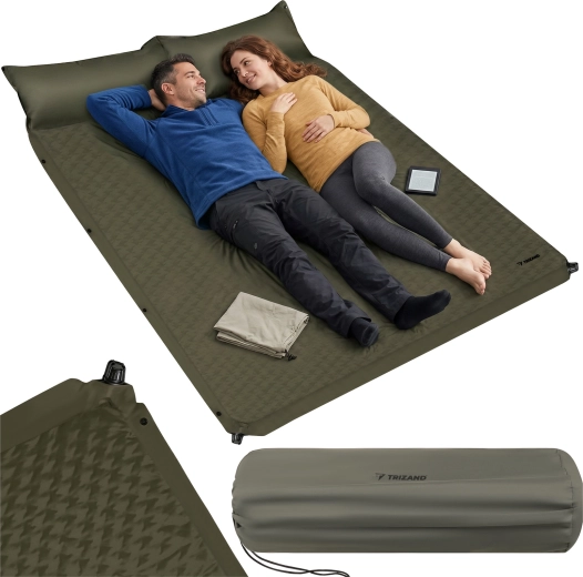Trizand self-inflating camping mattress 186 × 130 × 3 cm for 2 people