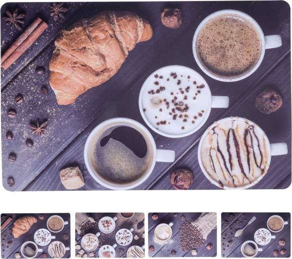 Plastični pogrinjek Kava 43,5 × 28,5 cm, mešanica dekorjev