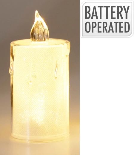 LED svečka 10,5 cm prozorna