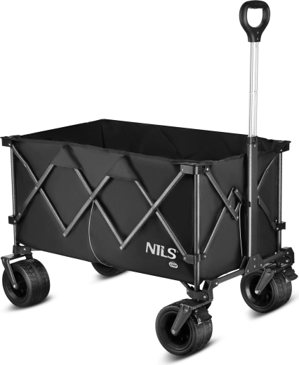 Zložljiv kamping voziček XXL NILS Camp, črn