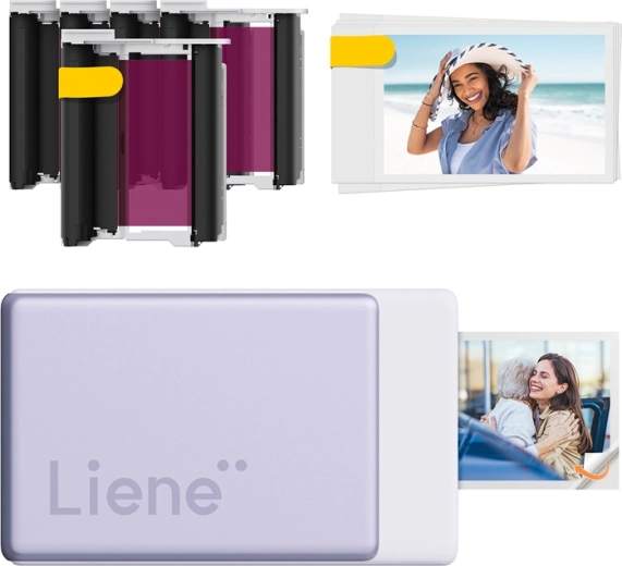 Liene Pearl N200 Pro prenosni fototiskalnik 2 × 3" s samolepilnim papirjem, vijoličen (začetni komplet)