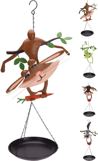 Kovinska napajalnica in kopalnica za ptice Živalca 39,5 × 21 × 67 cm, mix dekorjev