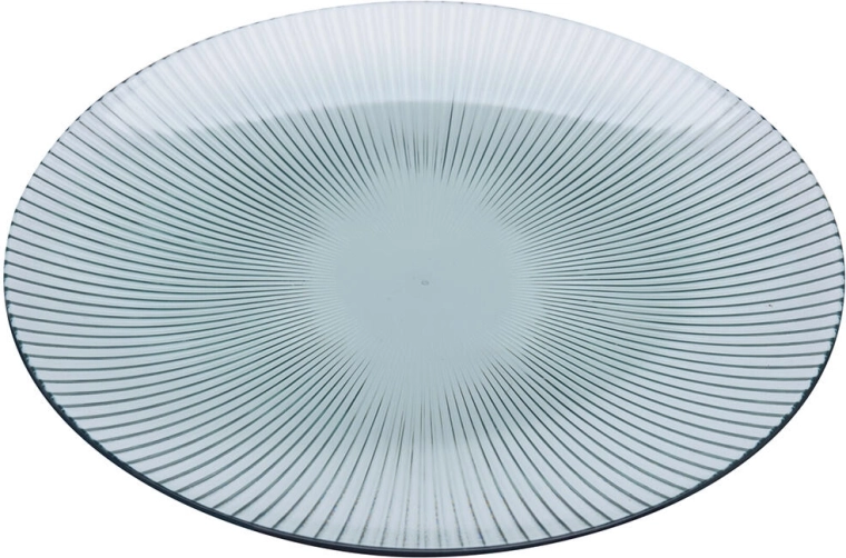 Okrogel servirni pladenj s črtami 25 cm, prozoren plast