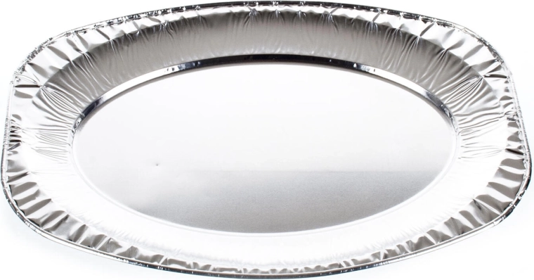 Strežni ovalni pladnji iz aluminija 43,5 × 29 cm, 2 kosa
