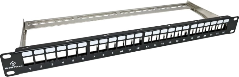 Modularni prazni patch panel 1U za 24 portov za keystone