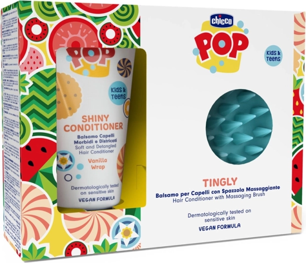 Chicco POP Vanilla Shiny Hair Conditioner 150 ml with Scalp Massage Brush