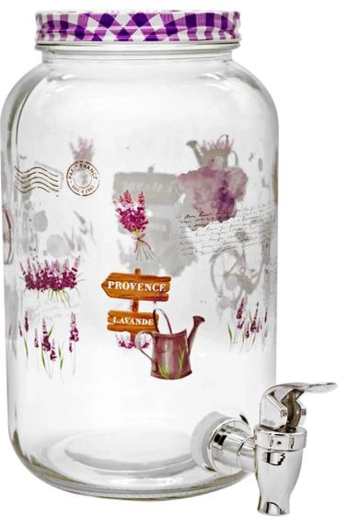 Stekleni dozirnik za pijače s pipo TORO 3 l Sivka