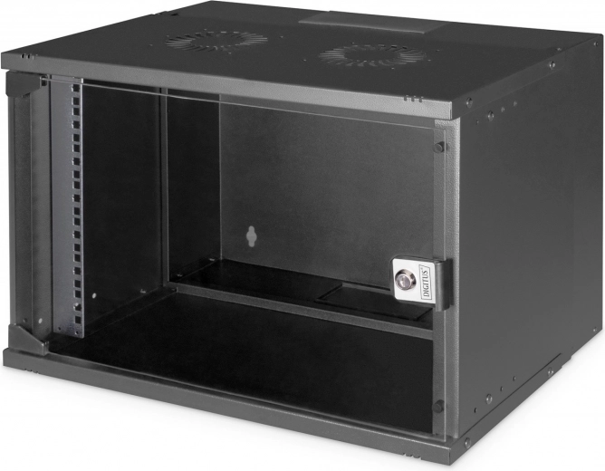 Stenska omarna omara 19" 7U DIGITUS SOHO PRO, 370 × 540 × 400 mm, steklena vrata, črna