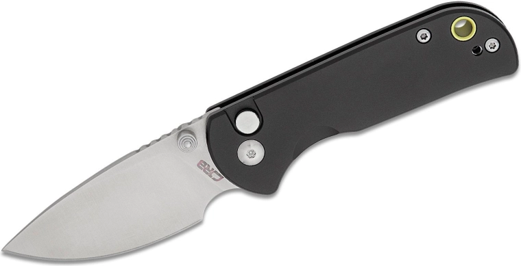 Žepni nož CJRB Mica, črn aluminij, 6 cm, peskano poliran