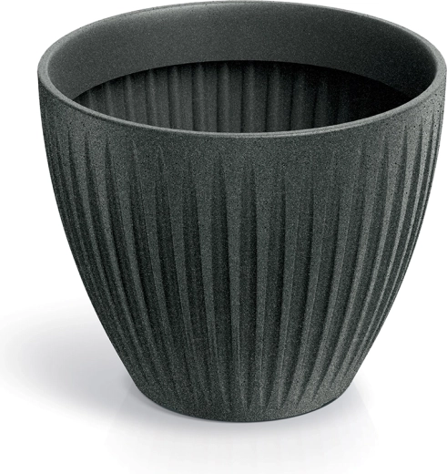 Cvetlični lonec Latia Round 40 cm – črni granit