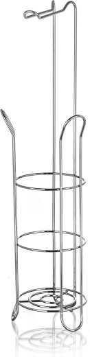 Stojalo za toaletni papir z držalom, krom, 60 cm