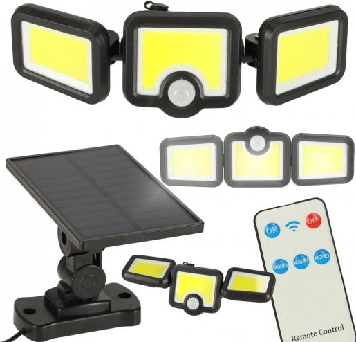 Solarni LED reflektor 3v1 s senzorjem gibanja in somraka