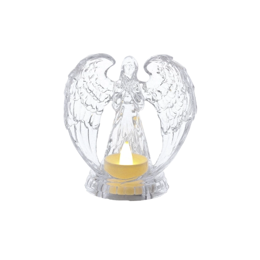 LED svečka Angel prozorna 10,7 × 11,1 cm