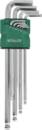 Stalco komplet imbus ključev HEX 1,5–10 mm, podaljšani s krogličnim zaključkom, 9 kos