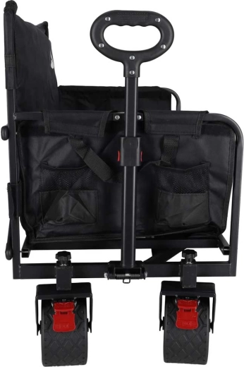 Wide wheels for stable travel