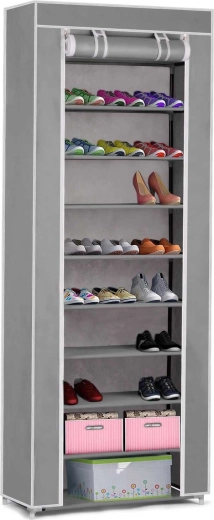 Tekstilna omarica za čevlje Massido – siva