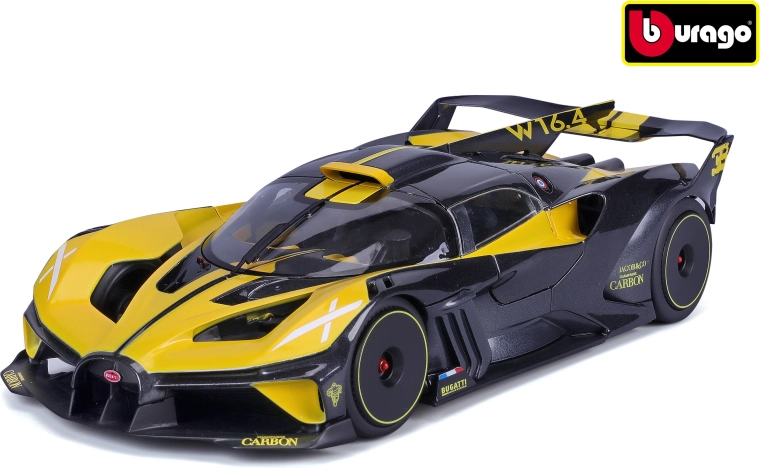 Bburago Bugatti Bolide metal model in 1:18 scale, black/yellow