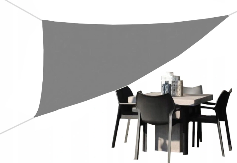 Trikotna senčna ponjava 3 × 3 × 3 m siva