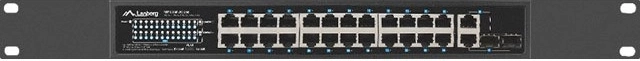 Lanberg stikalo 24× 100 Mb/s PoE+ z 2× combo gigabit uplinkoma, 250 W, 19" rack