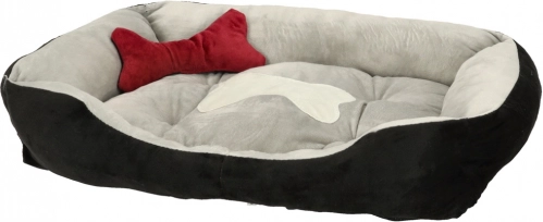 Ležišče za pse in mačke, mehka pravokotna sofa 60 × 45 cm, črno-siva