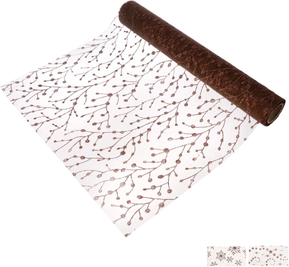 Christmas table runner made of polyamide 500 × 30 cm brown mix