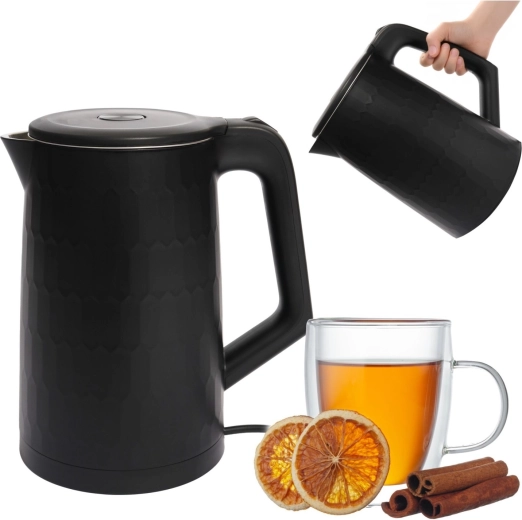 Potovalni električni grelnik vode 1,8 l 1500 W, črn