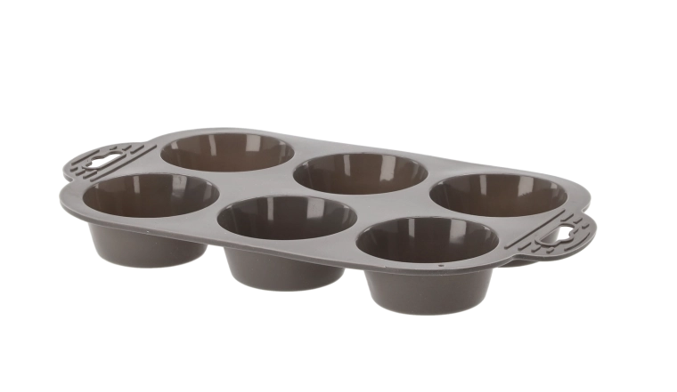 Silikonski pekač za mafine, 6 kosov, z ročaji