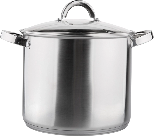 Visok nerjaveč lonec Fabio 24 cm, 8,5 l s steklenim pokrovom