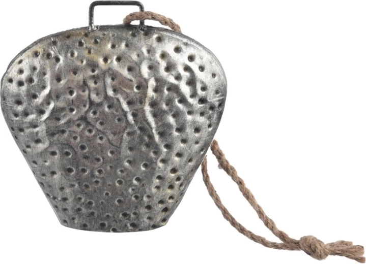 Viseči kovinski zvonček v srebrni barvi 15 cm
