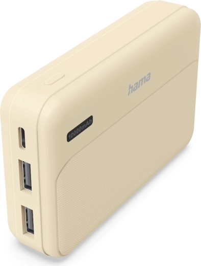Hama powerbanka Power Pack Pocket 10 10000 mAh, 2× USB-A, peščena