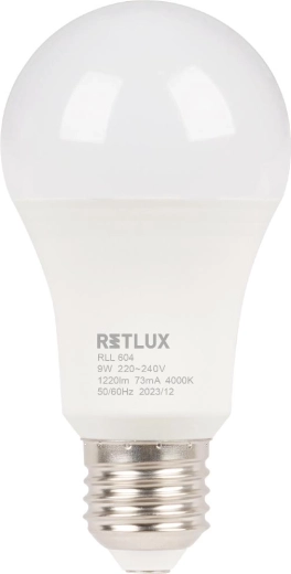 RETLUX A60 E27 9 W LED bulb, cool white